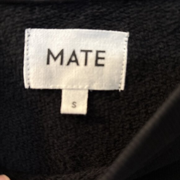 NWT MATE the Label Organic Fleece Shrunken Crew Neck Sweatshirt Black Small - Picture 8 of 9